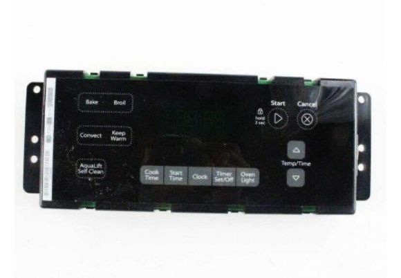 Picture of OEM Whirlpool Range Oven Control Board and Overlay (Black) WPW10348712