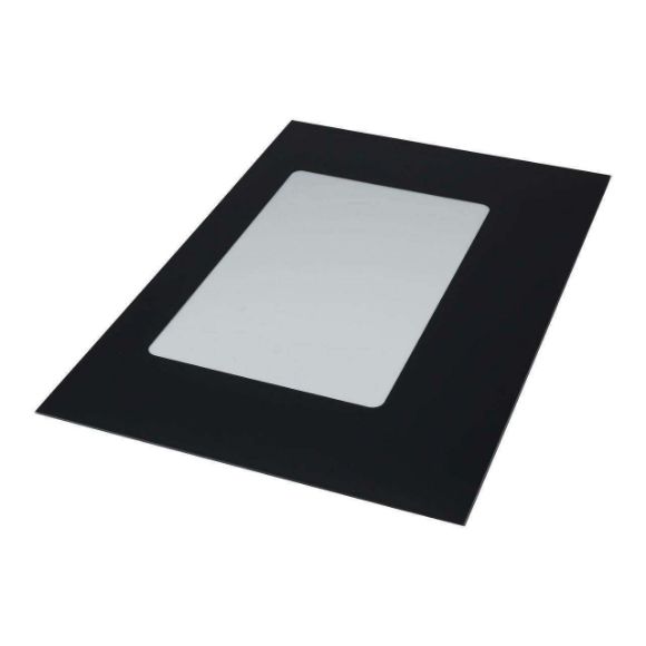 Picture of OEM Whirlpool Range Outer Door Glass (Black) WPW10118455