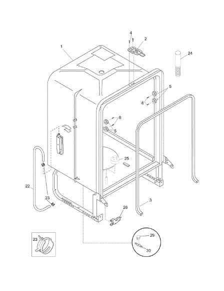 Picture of OEM Frigidaire Tub Assembly 154729401