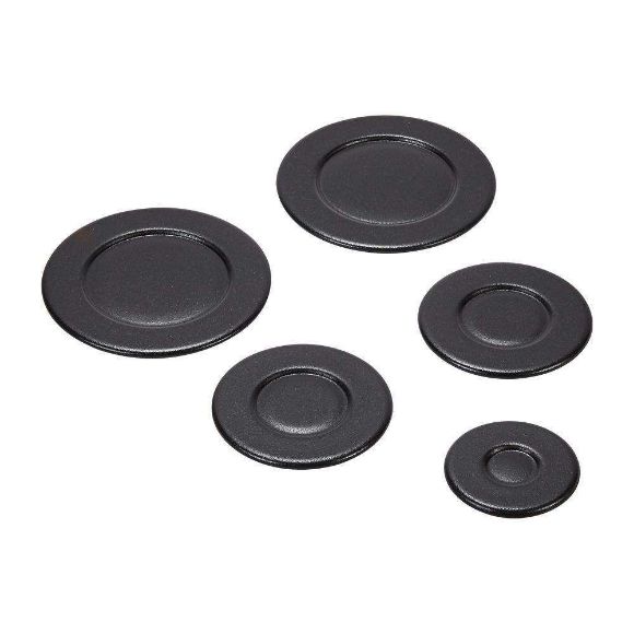 Picture of OEM Whirlpool Cooktop Burner Cap Set (Black) W10832694