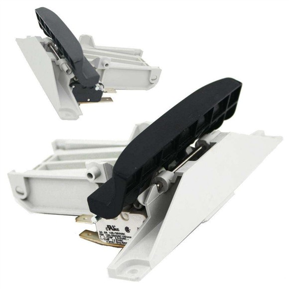 Picture of OEM Whirlpool Dishwasher Door Latch and Handle Assembly (Black) WPW10130695