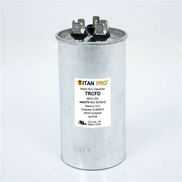 Picture of TITAN PRO Run Capacitor 35+5 MFD 440/370 Volt Round TRCFD355