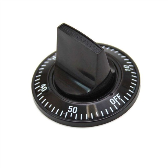 Picture of OEM Whirlpool Range Clock Timer Knob (Black) WPY703663
