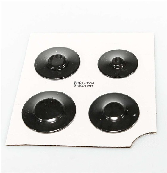 Picture of OEM Whirlpool Range Surface Burner Cap Set (Black) WPW10170554