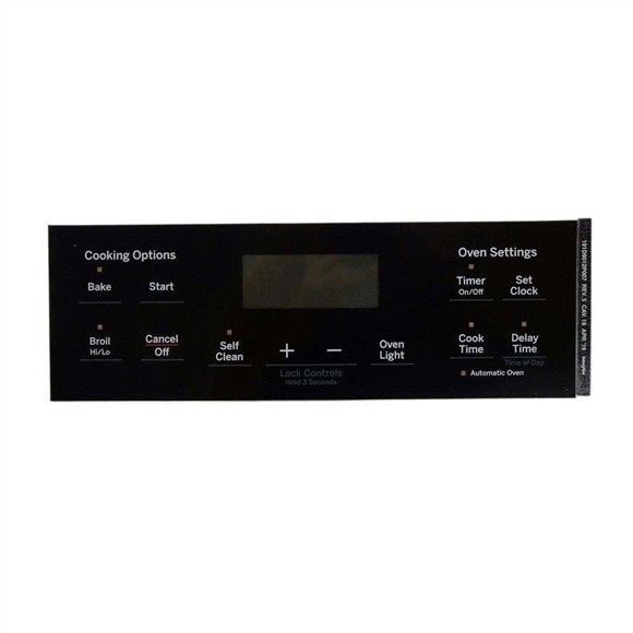 Picture of OEM GE Range Faceplate Graphics (Black) WB07X26647