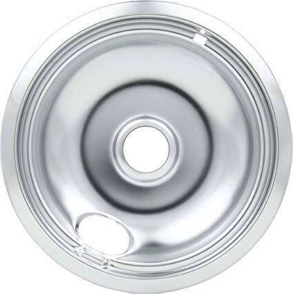 Picture of OEM Whirlpool Chrome 8 Inch Drip Pan WPW10196405