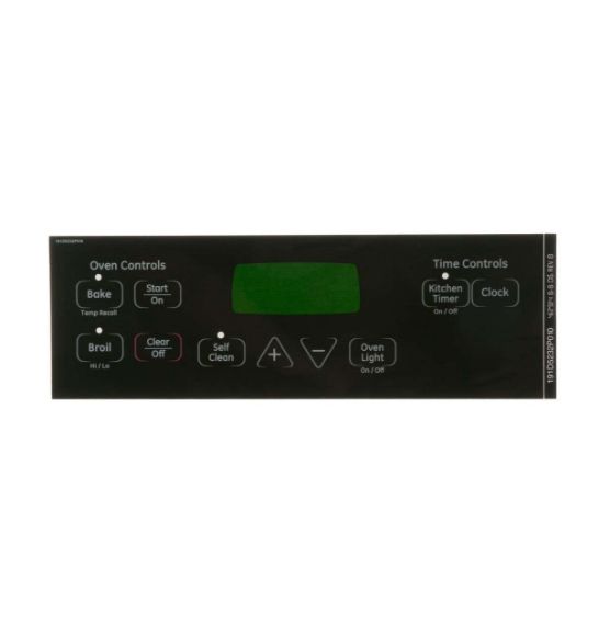 Picture of OEM GE Range Control Panel Overlay (Black) WB27T11013