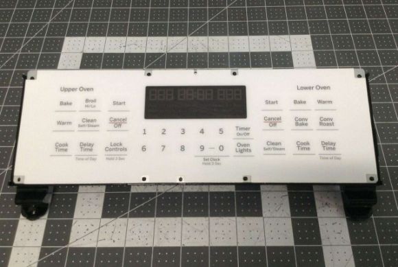 Picture of OEM GE Range Control Panel and Overlay (White) WB49X26644