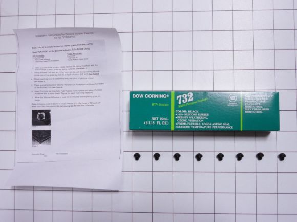 Picture of OEM Frigidaire Range Surface Burner Grate Pad Set 5304475129