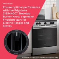 Picture of OEM Electrolux / Frigidaire Black Surface Unit Knob 316544007