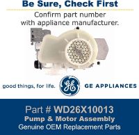 Picture of OEM GE WD26X100013 Dishwasher Motor And Pump Assembly