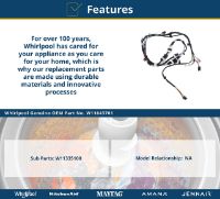 Picture of OEM Whirlpool W11643701 Washer Lower Wiring Harness