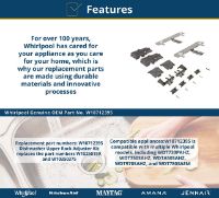 Picture of OEM Whirlpool Dishwasher Adjuster Kit W10712395