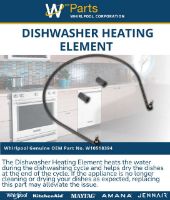 Picture of OEM Whirlpool W10518394 Dishwasher Heating Element Kit