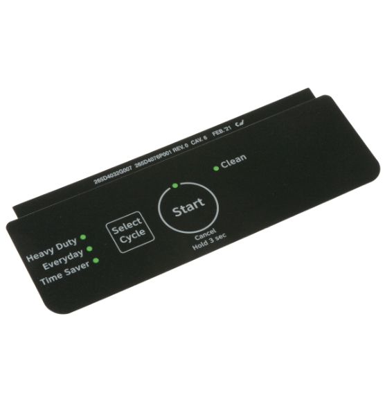 Picture of OEM General Electric (GE) WD34X27923 Black Control Panel