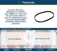 Picture of OEM Whirlpool Washing Machine Drive Belt W10006384