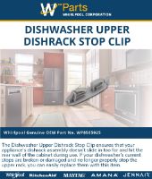 Picture of OEM Whirlpool WP8565925 Dishwasher Upper Rack Track Stop
