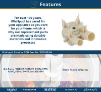 Picture of OEM Whirlpool Pump-Water 3352492