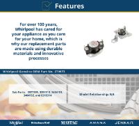 Picture of OEM Whirlpool Dryer 279973 Thermal Cut-Off / High-Limit Kit