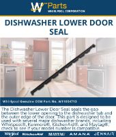 Picture of W11664713 Lower Door Seal – Whirlpool/KitchenAid Dishwasher | Genuine OEM Part