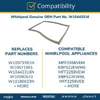 Picture of W10443316 Fresh Food Door Gasket – Whirlpool Refrigerator | Genuine OEM Part