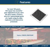 Picture of 8206230A Microwave Charcoal Filter – Whirlpool Maytag KitchenAid Microwave | Genuine OEM Part