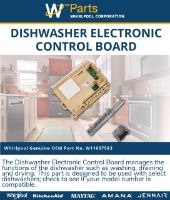 Picture of W11637583 Dishwasher Electronic Control Board – Whirlpool Maytag KitchenAid Dishwasher | Genuine OEM Part