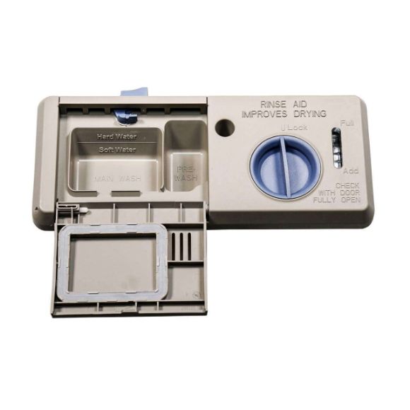 Picture of W11819720 Dishwasher Detergent and Rinse Aid Dispenser Assembly | Whirlpool Maytag KitchenAid | Genuine OEM Part