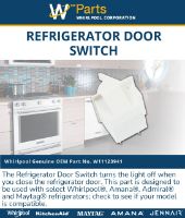 Picture of W11123941 Refrigerator Door Switch – Whirlpool, Maytag, KitchenAid, Amana Refrigerator | Genuine OEM Part