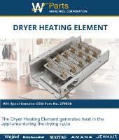 Picture of 279838 Dryer Heating Element Assembly – Whirlpool Maytag Kenmore Dryer | Genuine OEM Part