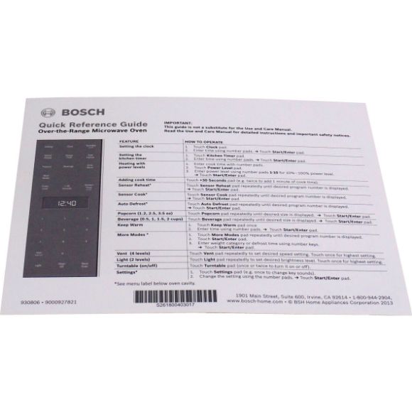 Picture of OEM Bosch Thermador Brochure 18001440