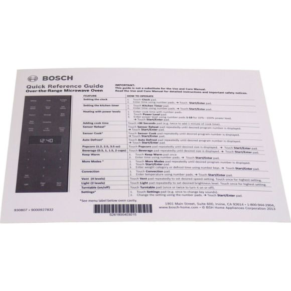 Picture of OEM Bosch Thermador Brochure 18001442