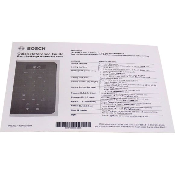 Picture of OEM Bosch Thermador Brochure 18001439