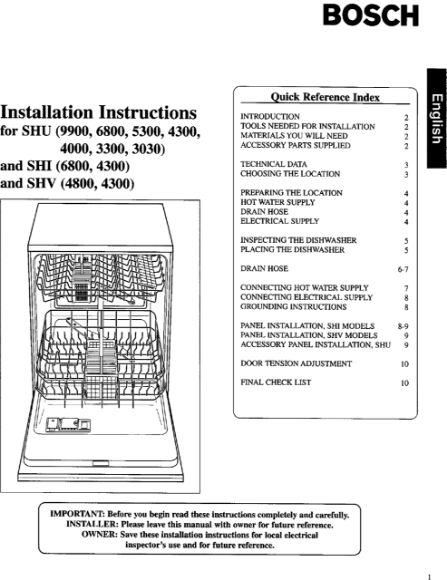 Picture of Bosch Instruction Manual 00552919