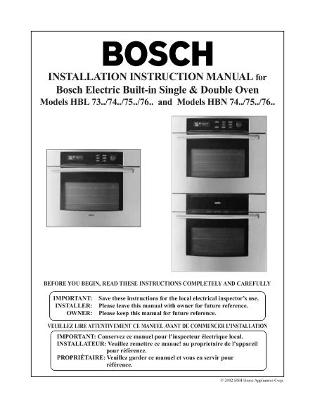 Picture of Bosch Install Instructions 00553235