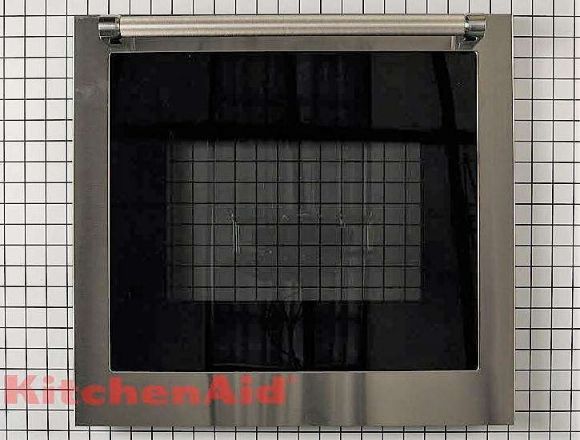 Picture of Whirlpool Wall Oven Door Outer Panel Assembly (Stainless) W10801071