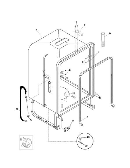 Picture of Frigidaire Dishwasher Tub Assembly 154209301