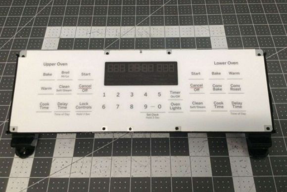 Picture of GE Range Control Panel and Overlay (White) WB49X26644